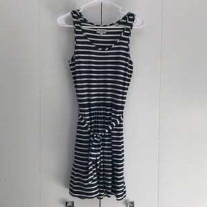 Navy and white striped skater dress